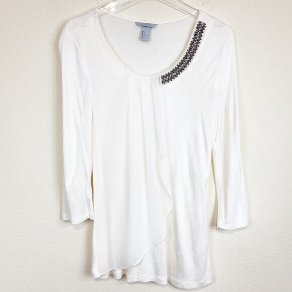 H&M | Rhinestone And Bead Embellished Top Sz M - Picture 1 of 5